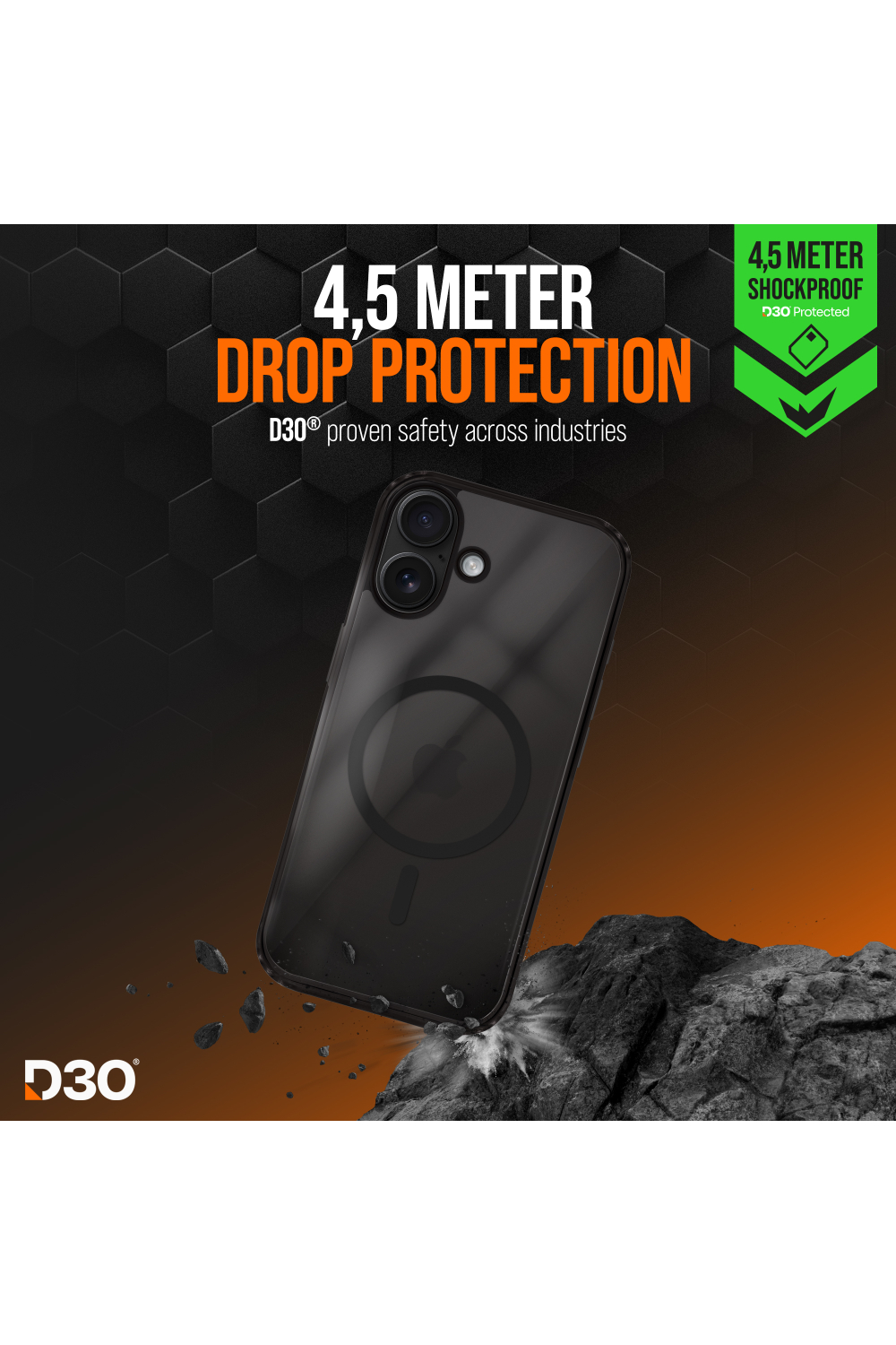 Striker X-Core - D3O Xtreme Impact Mag Case Pro - Black - Apple Iphone 17 - Afbeelding 3