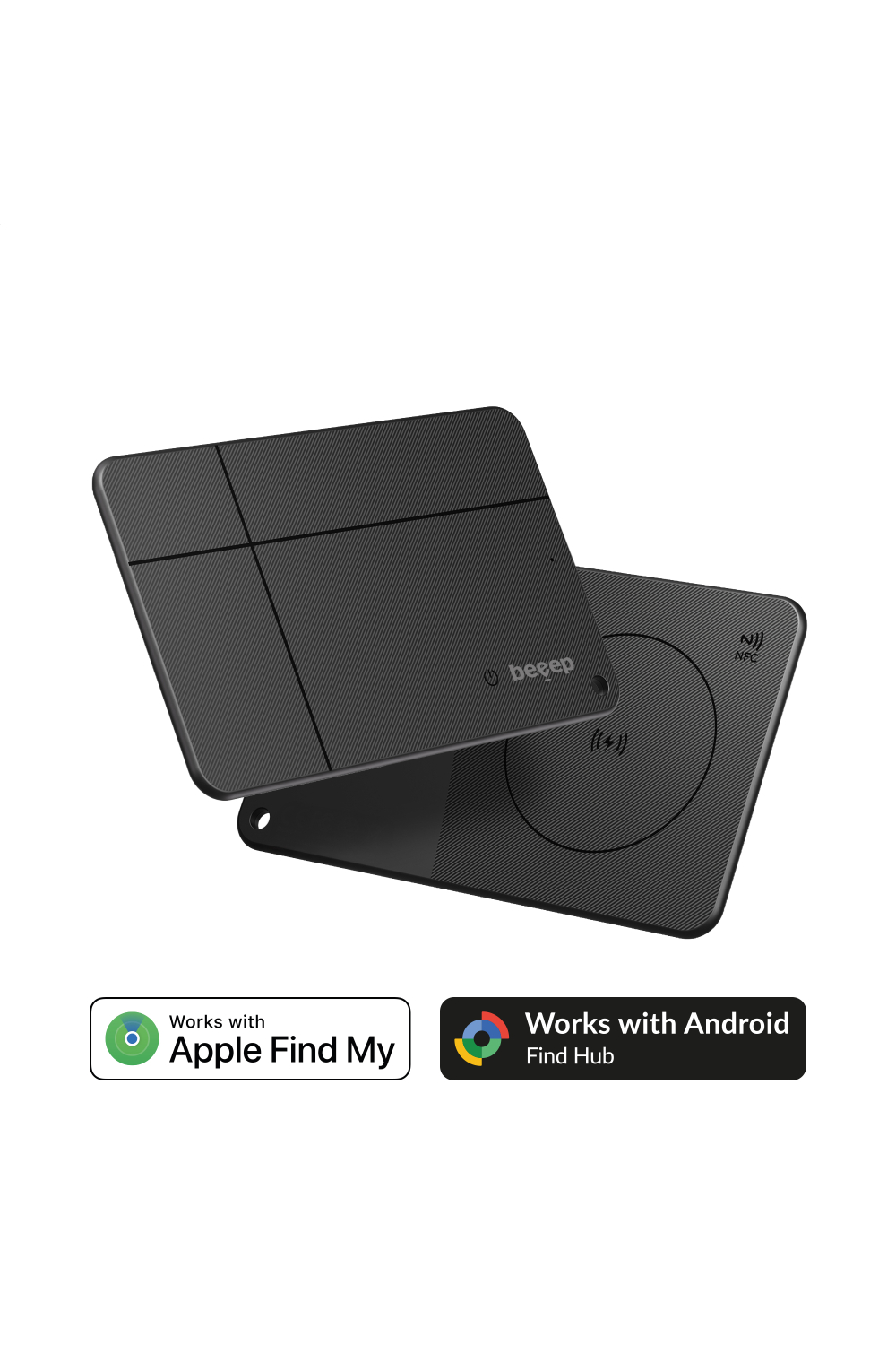 Beeep Onetag Apple Find My & Android Tracker - Wallet Card Wireless Rechargeable - Black