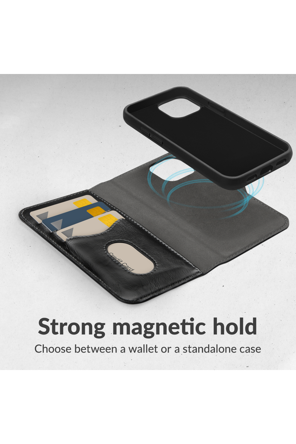 Mobilize 2In1 Magsafe Compatible Gelly Wallet Case Apple Iphone 17 Pro Black - Afbeelding 4