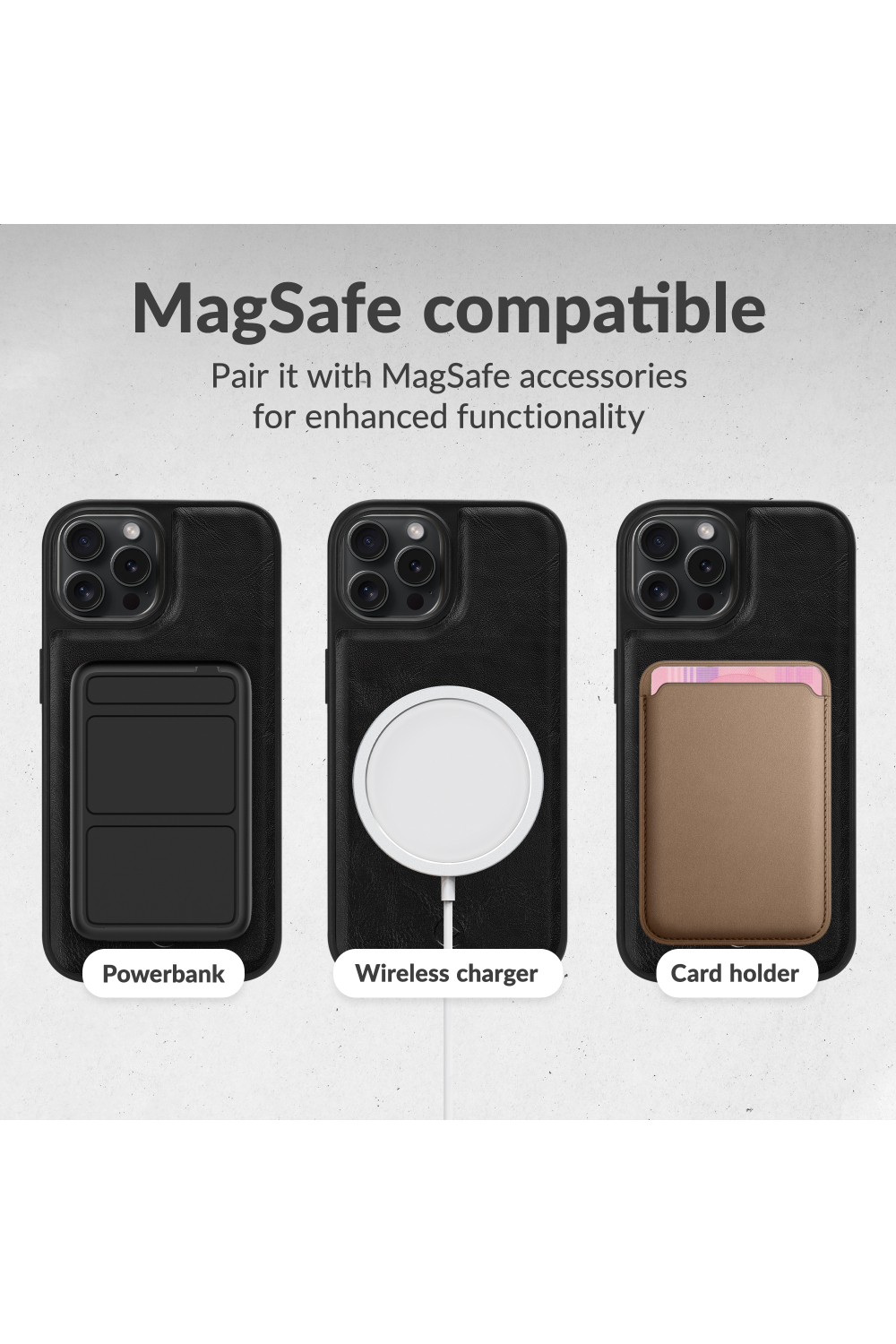 Mobilize 2In1 Magsafe Compatible Gelly Wallet Case Apple Iphone 17 Pro Black - Afbeelding 5