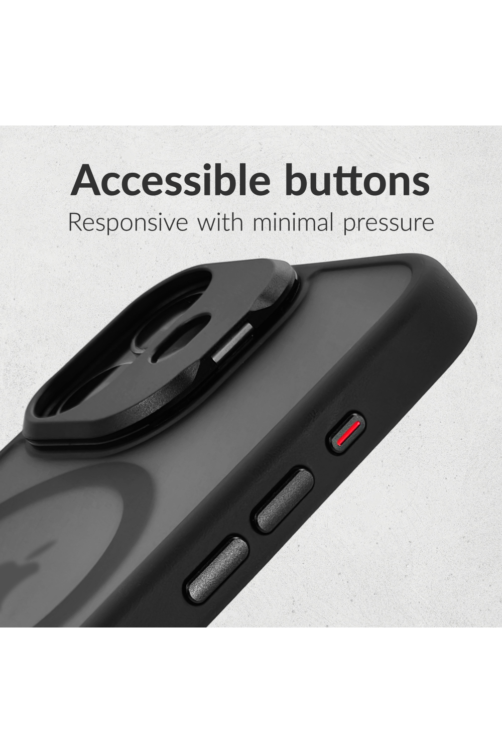 Mobilize Magsafe Compatible Hybrid Pro Case With Camera Stand Apple Iphone 17 Pro/18 Pro Black - Afbeelding 3