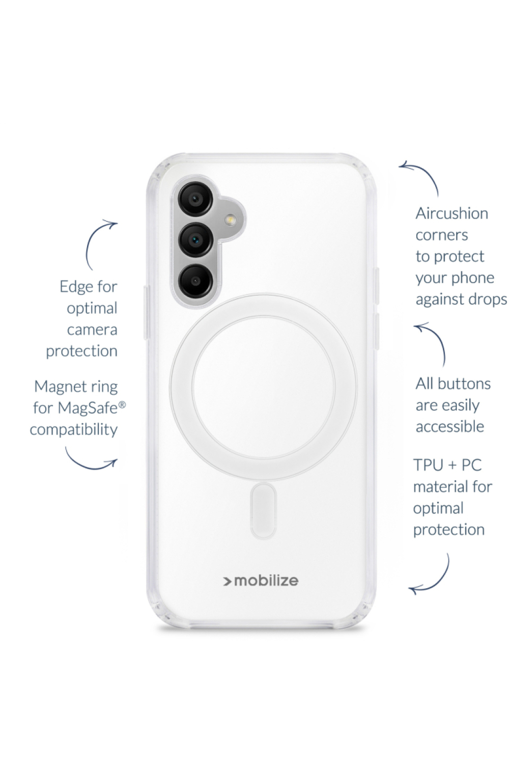 Mobilize Magsafe Compatible Naked Protection Case For Samsung Galaxy A36 5G/A56 5G Clear - Afbeelding 3