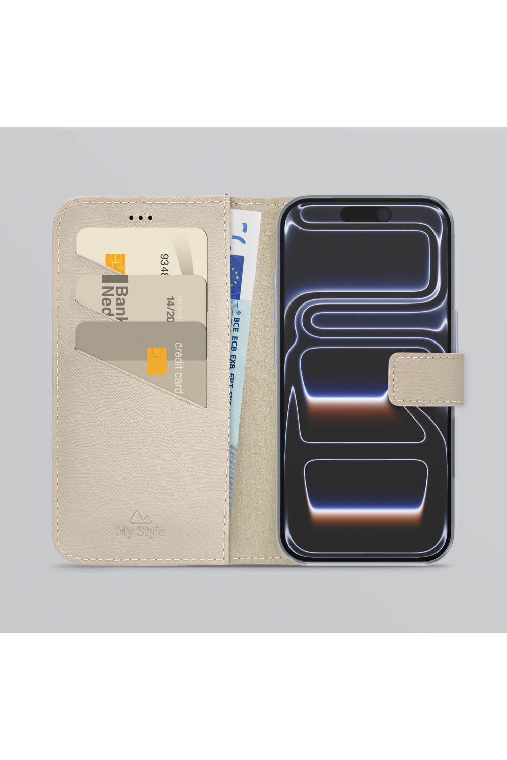 My Style Flex Wallet For Apple Iphone 17 Pro Max Warm Taupe - Afbeelding 2
