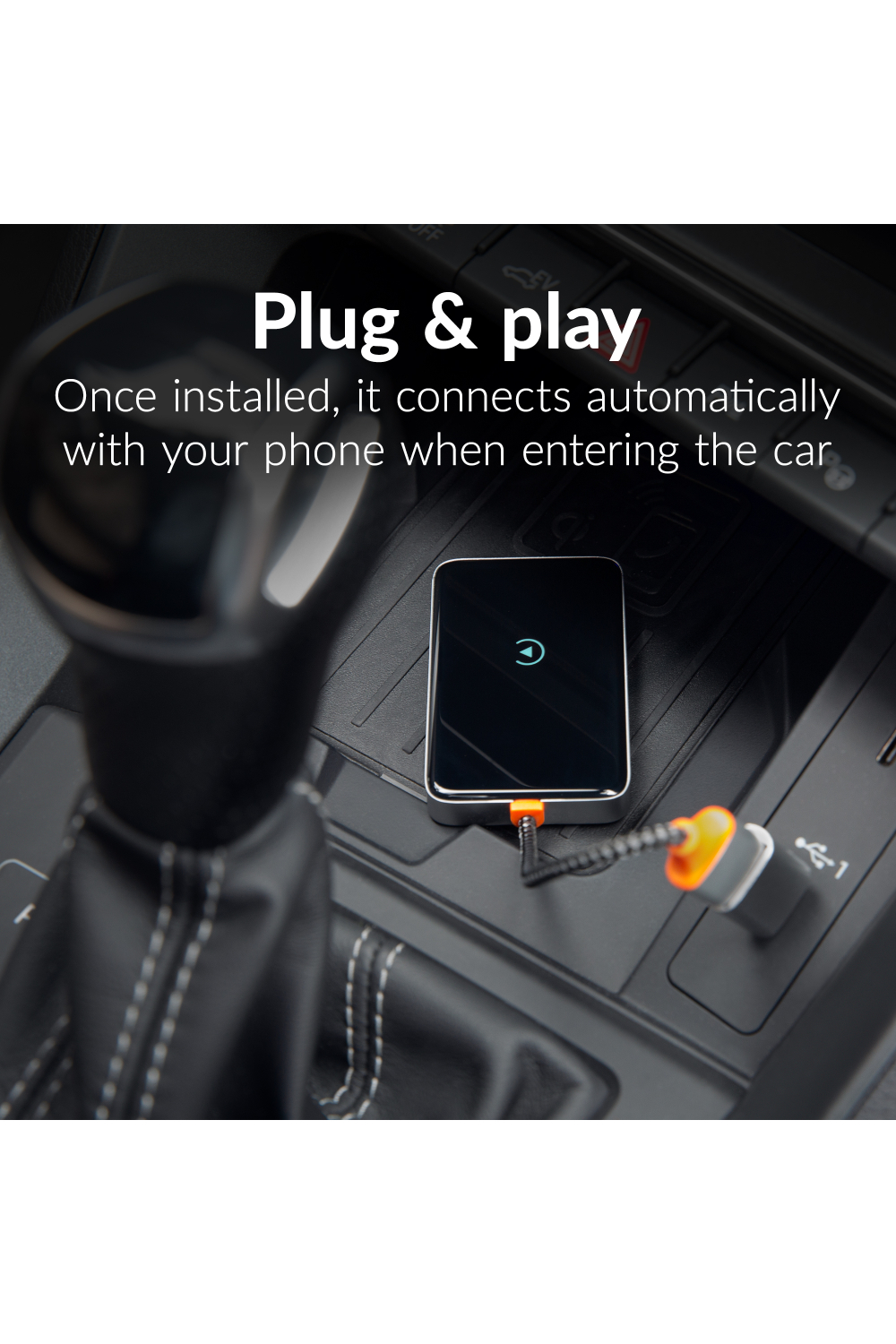 Mobilize Premium 2In1 Adapter For Wireless Apple Carplay/Android Auto Black - Afbeelding 3