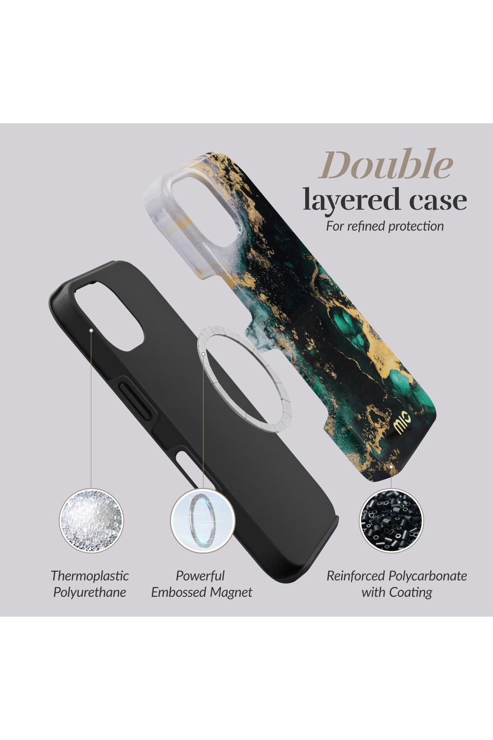 Mio By Mobilize Mio Green Marble Magsafe Compatible For Iphone 17 Pro - Afbeelding 6