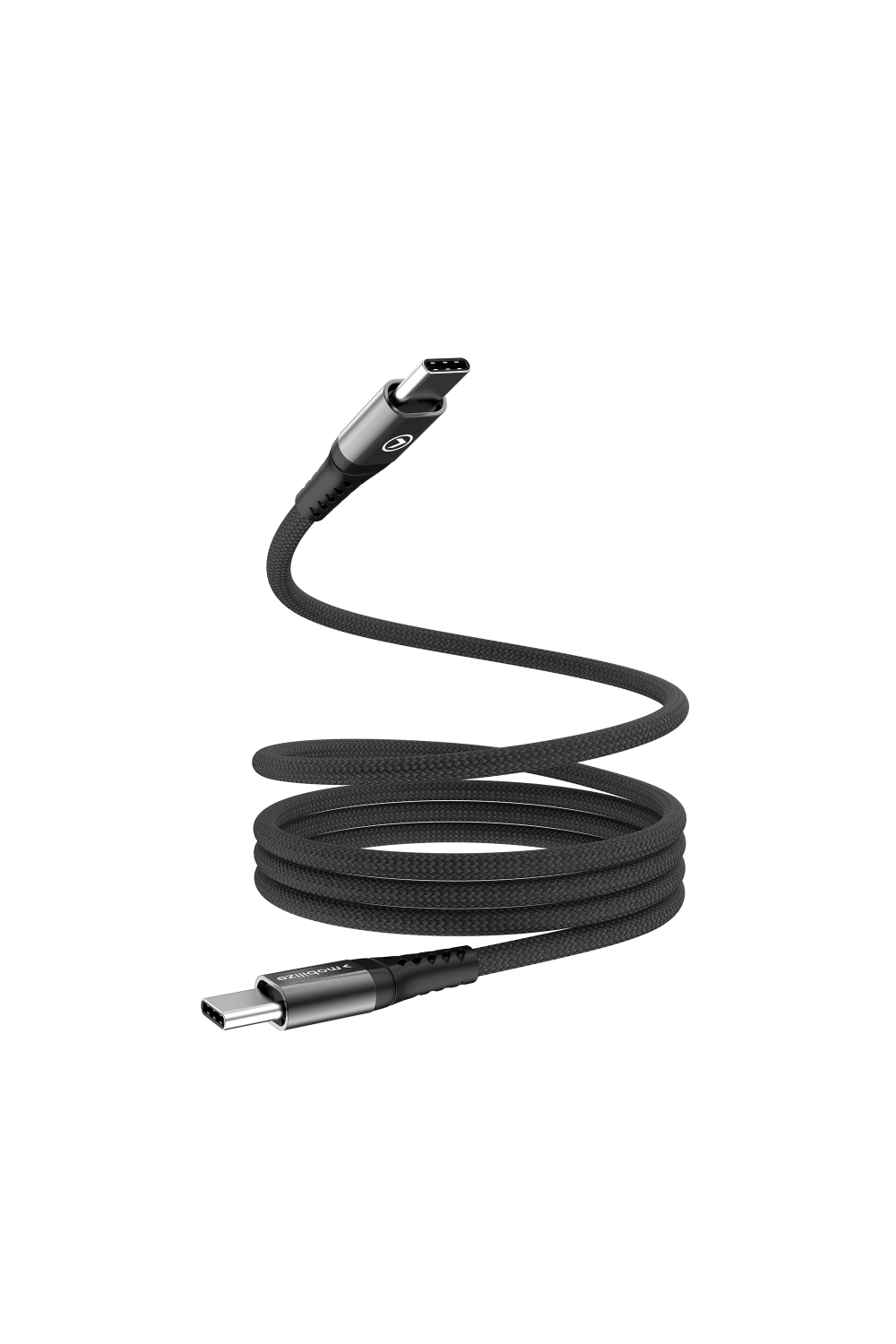 Mobilize Magnetic Nylon Cable - Usb-C To Usb-C - 1M. - 100W Black