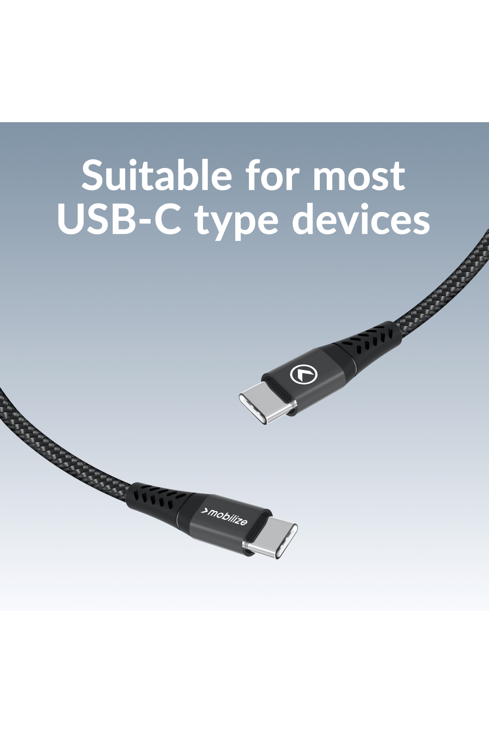 Mobilize Magnetic Nylon Cable - Usb-C To Usb-C - 1M. - 100W Black - Afbeelding 7