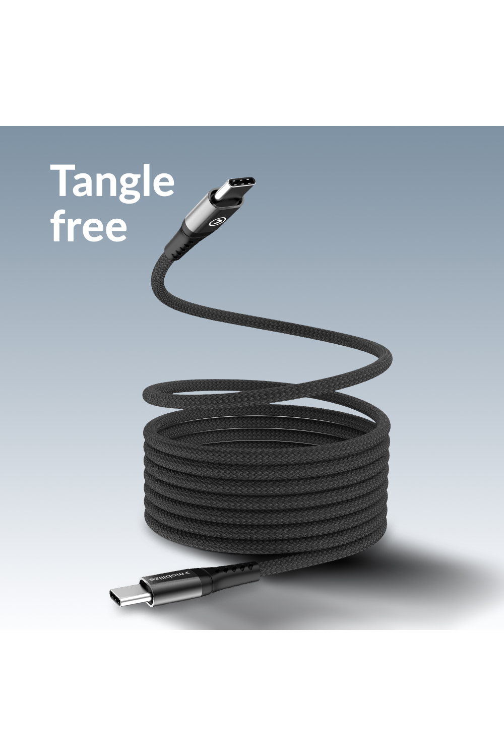 Mobilize Magnetic Nylon Cable - Usb-C To Usb-C - 2M. - 100W Black - Afbeelding 3
