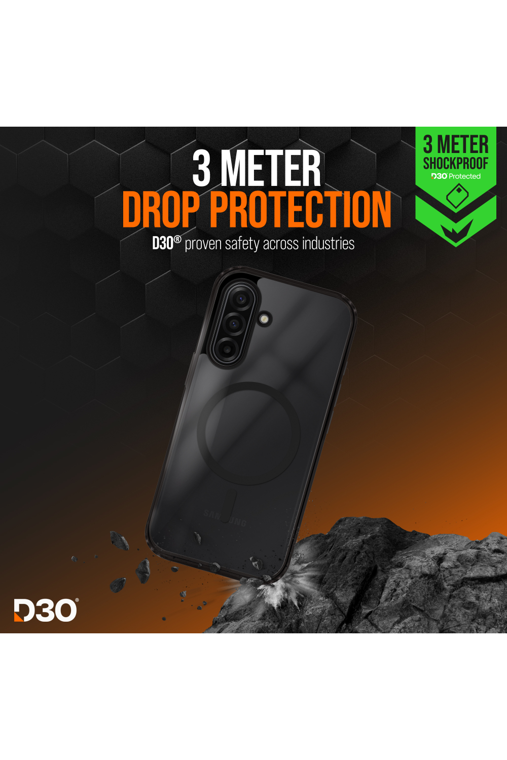 Striker X-Core - D3O Xtreme Impact Mag Case - Black - Samsung A17 (4G/5G)/A18 5G - Afbeelding 3
