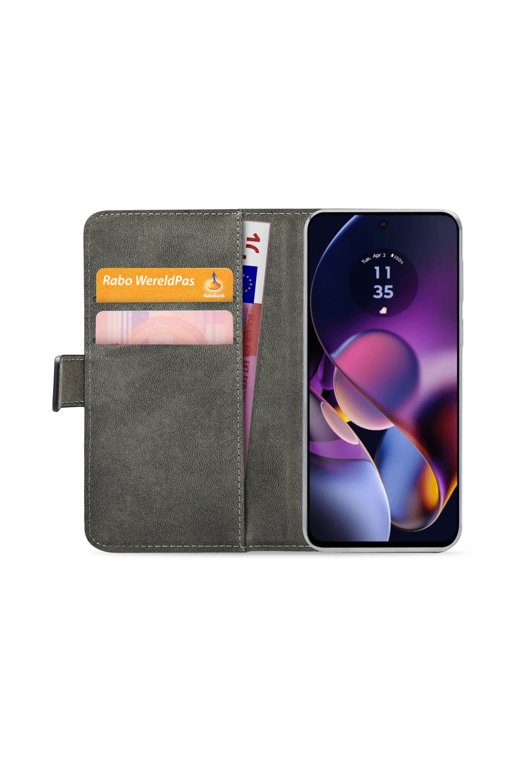 Mobilize Classic Gelly Wallet Book Case Motorola Moto G54 Power Black - Afbeelding 3