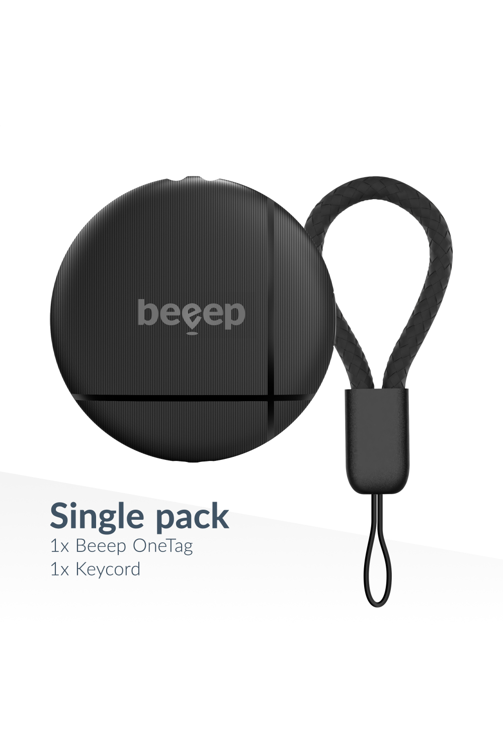 Beeep Onetag Apple Find My & Android Tracker Black & Keychain Black - 1 Pack - Afbeelding 2
