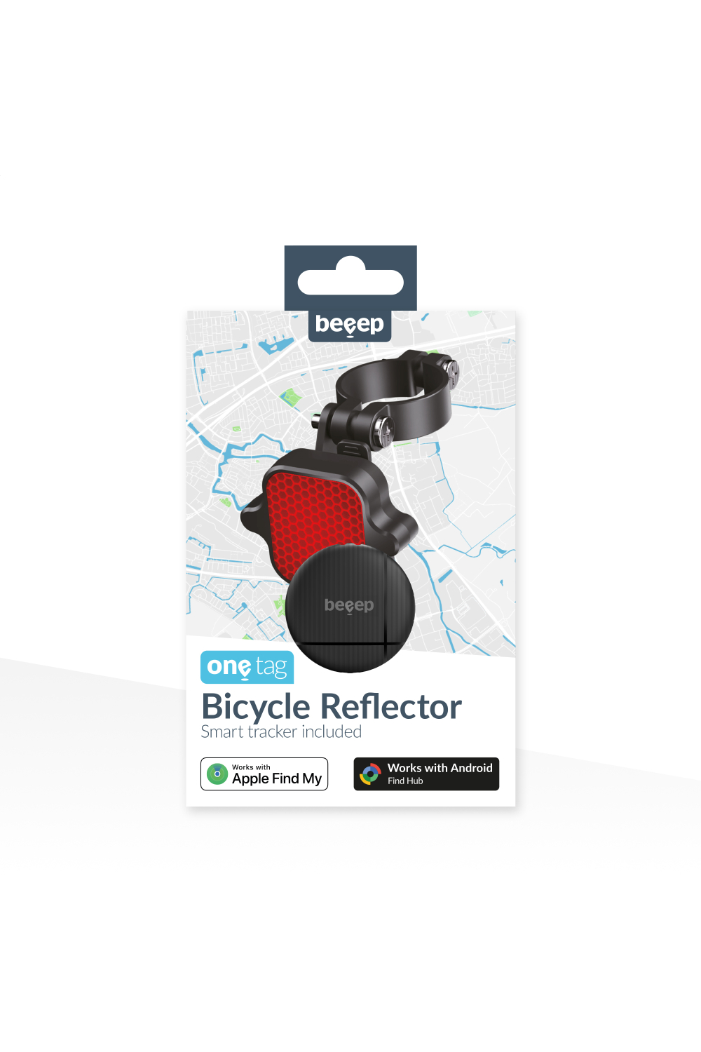 Beeep Onetag Apple Find My & Android Tracker Black & Bicycle Reflector - Afbeelding 10