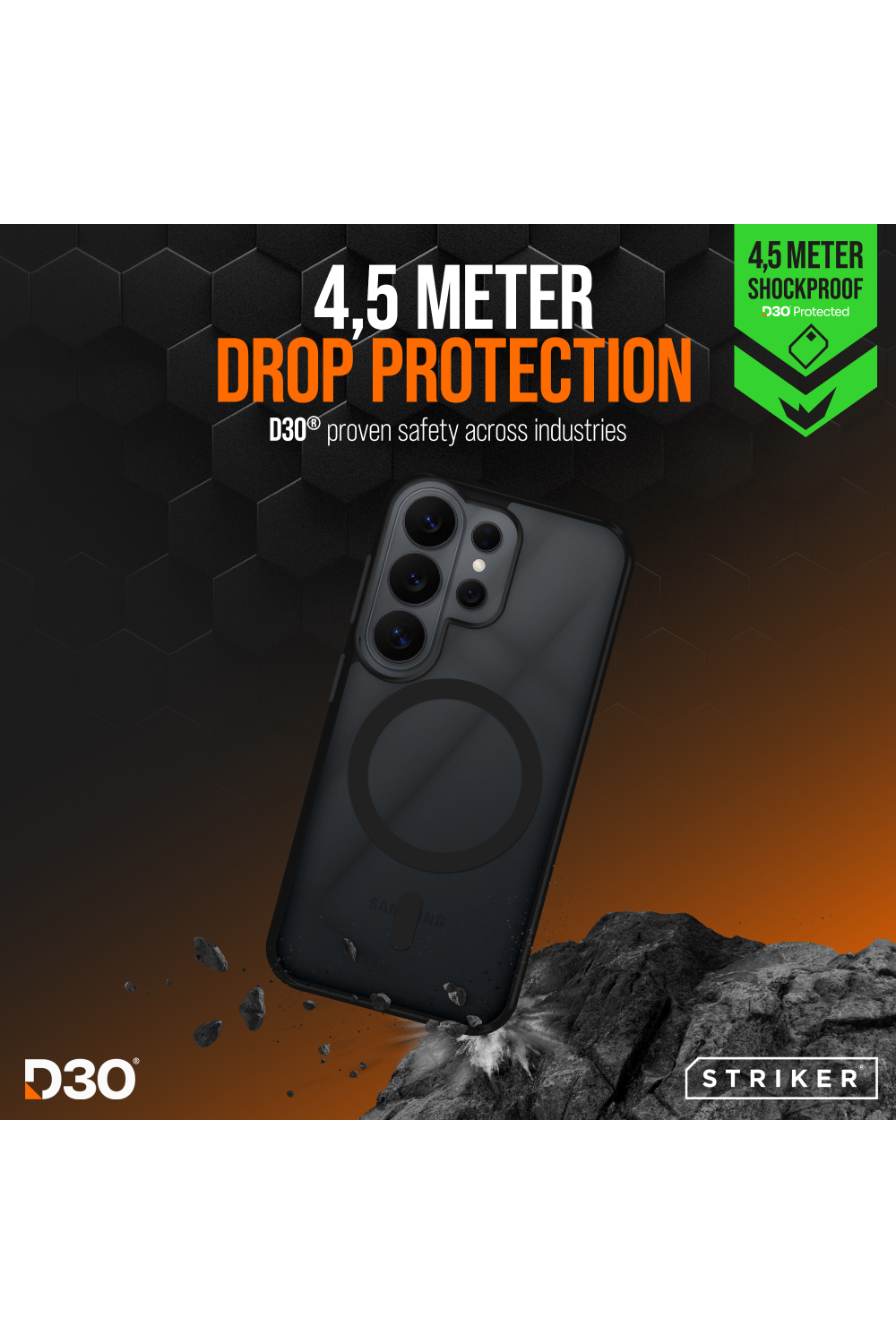Striker X-Core - D3O Xtreme Impact Mag Case - Black - Samsung S26 Ultra 5G - Afbeelding 3