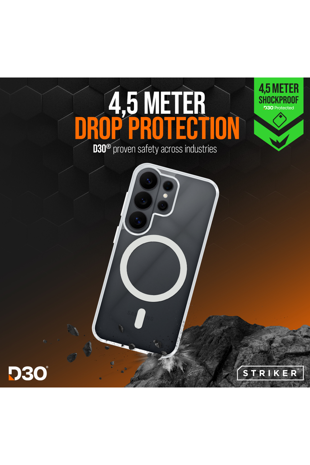 Striker X-Core - D3O Xtreme Impact Mag Case - Clear - Samsung S26 Ultra 5G - Afbeelding 3