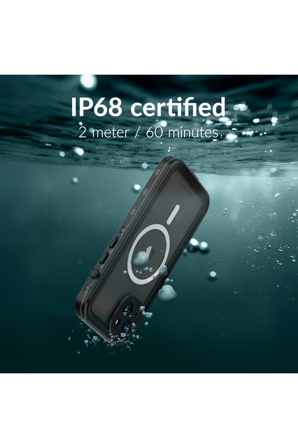 Mobilize Magsafe Compatible Waterproof Case Apple Iphone 17 Pro Clear/Black - Afbeelding 8