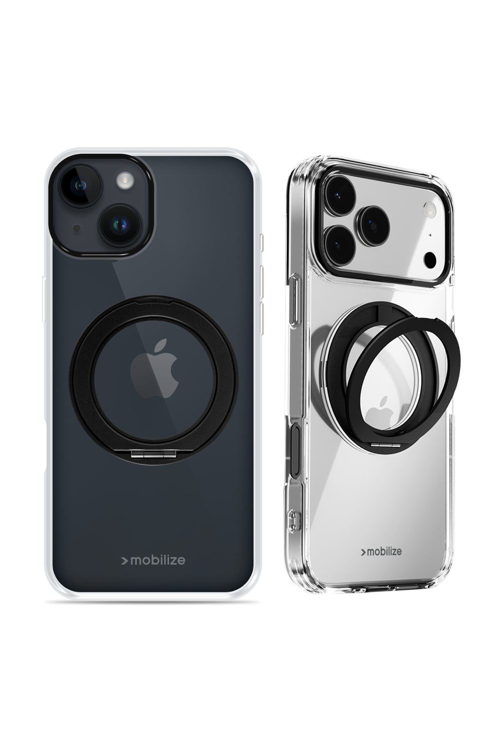 Mobilize Magsafe Compatible 360 Rotating Ring Stand Case Apple Iphone 13/14 Clear/Black