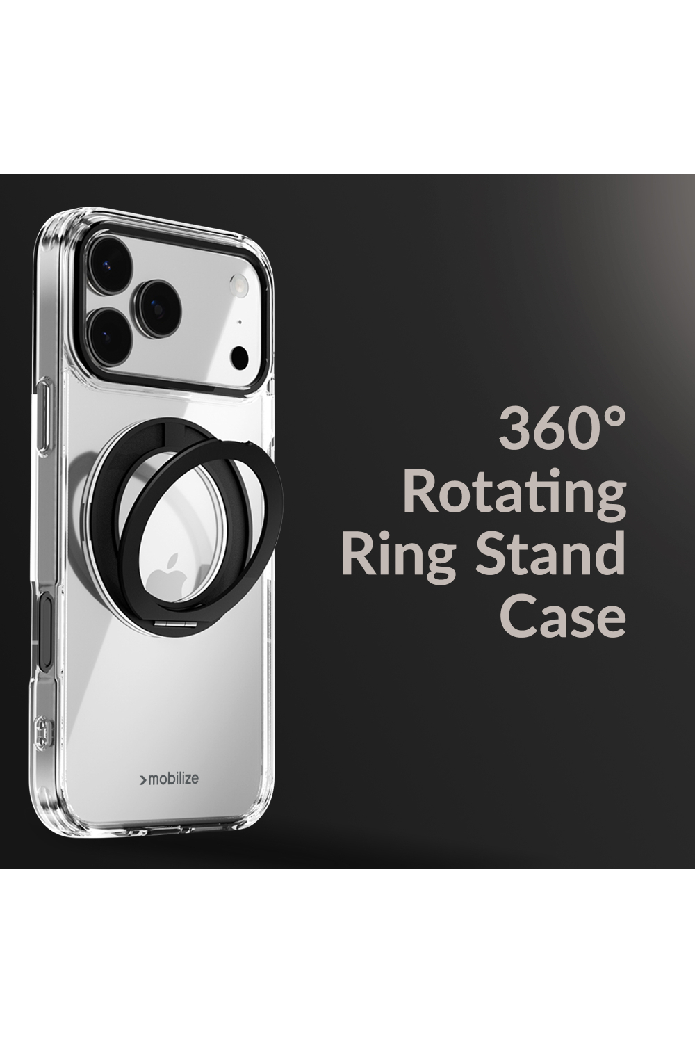 Mobilize Magsafe Compatible 360 Rotating Ring Stand Case Apple Iphone Air Clear/Black - Afbeelding 2