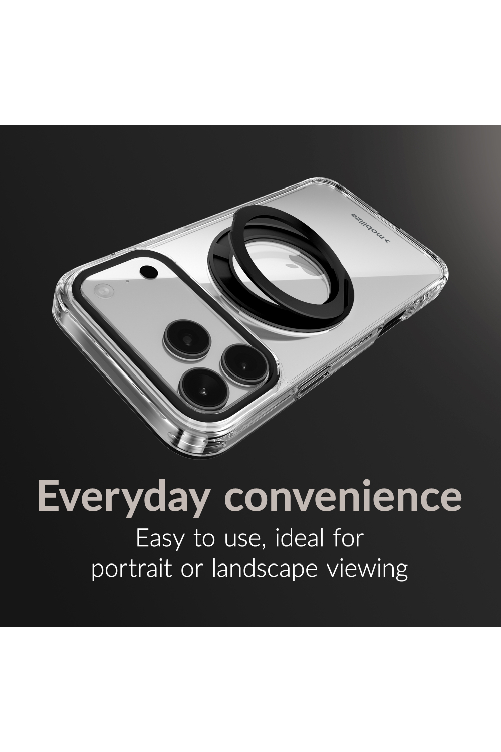Mobilize Magsafe Compatible 360 Rotating Ring Stand Case Apple Iphone Air Clear/Black - Afbeelding 7