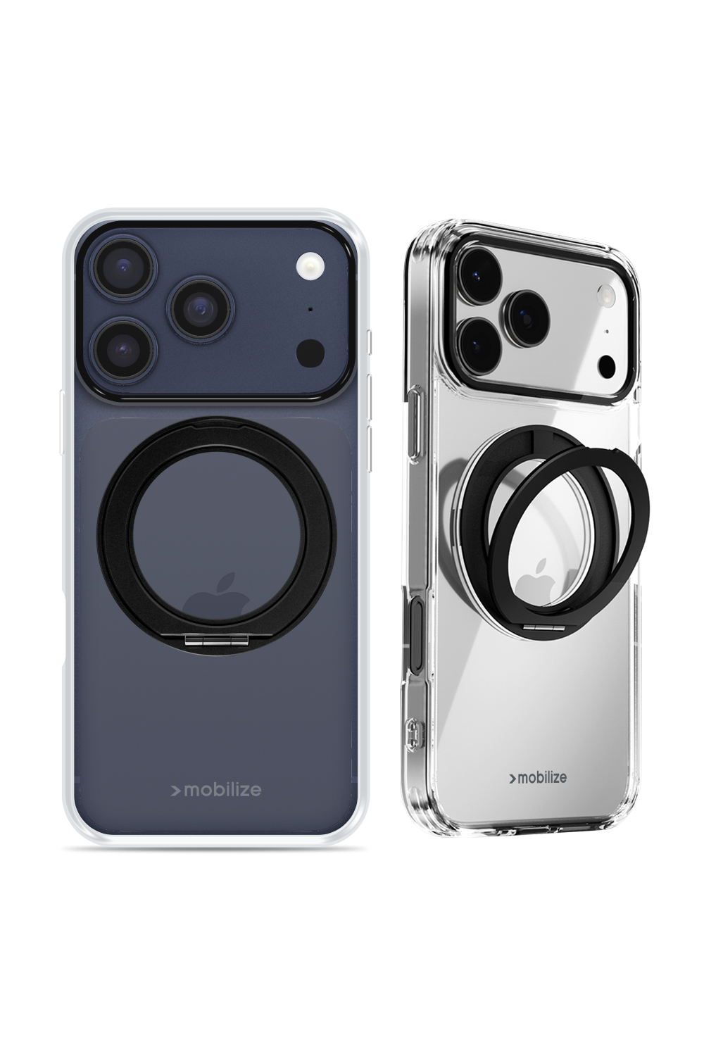 Mobilize Magsafe Compatible 360 Rotating Ring Stand Case Apple Iphone 17 Pro Clear/Black