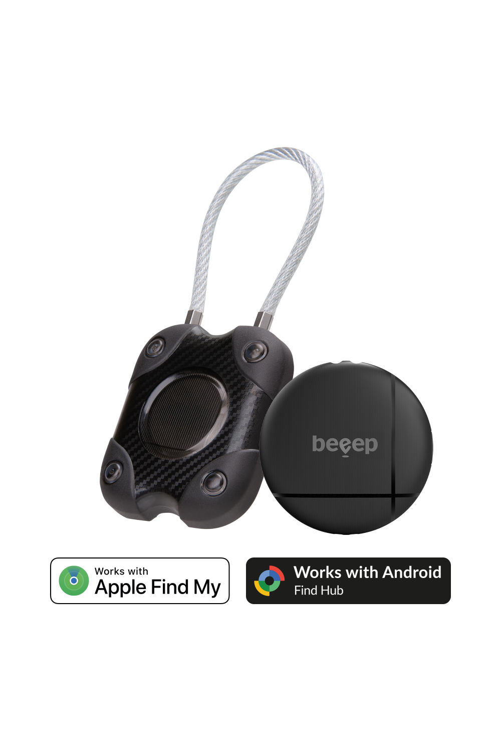 Beeep Onetag Apple Find My & Android Tracker - Waterproof Lock - Black