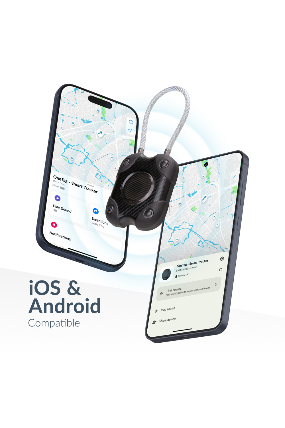 Beeep Onetag Apple Find My & Android Tracker - Waterproof Lock - Black - Afbeelding 2