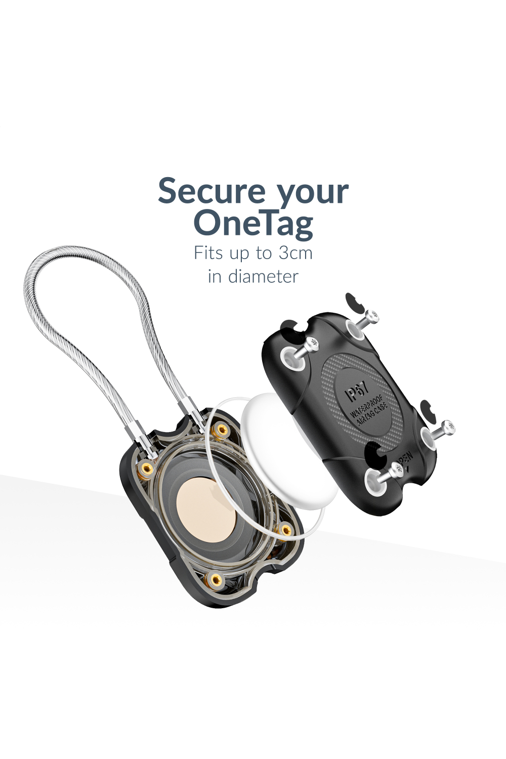 Beeep Onetag Apple Find My & Android Tracker - Waterproof Lock - Black - Afbeelding 7