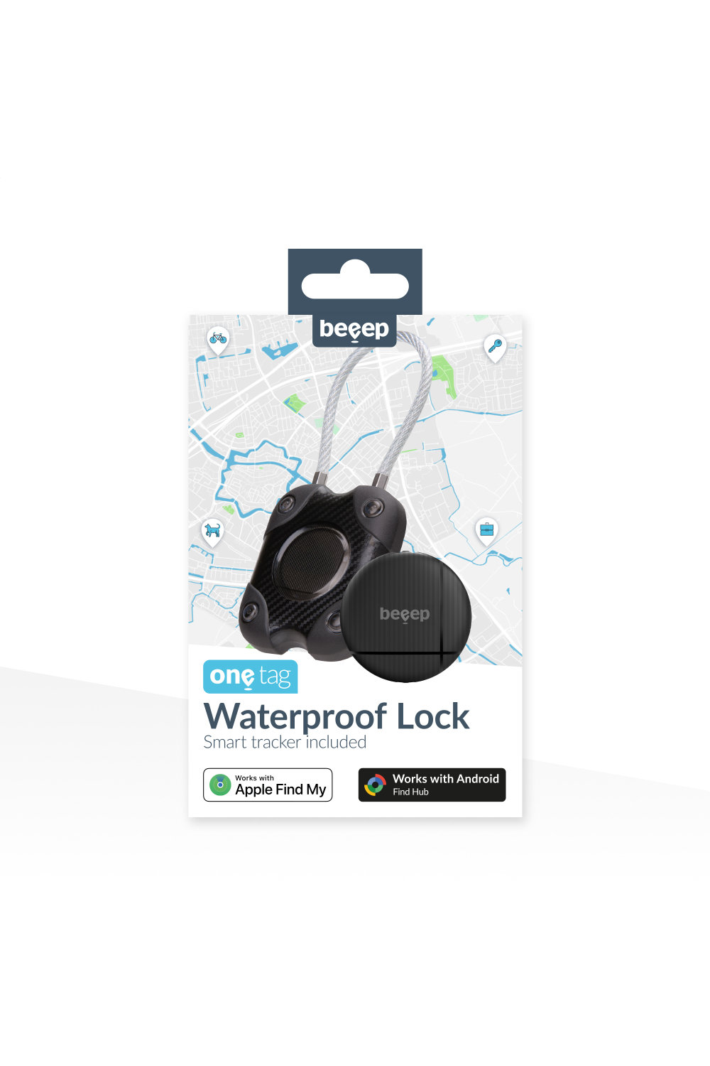 Beeep Onetag Apple Find My & Android Tracker - Waterproof Lock - Black - Afbeelding 9