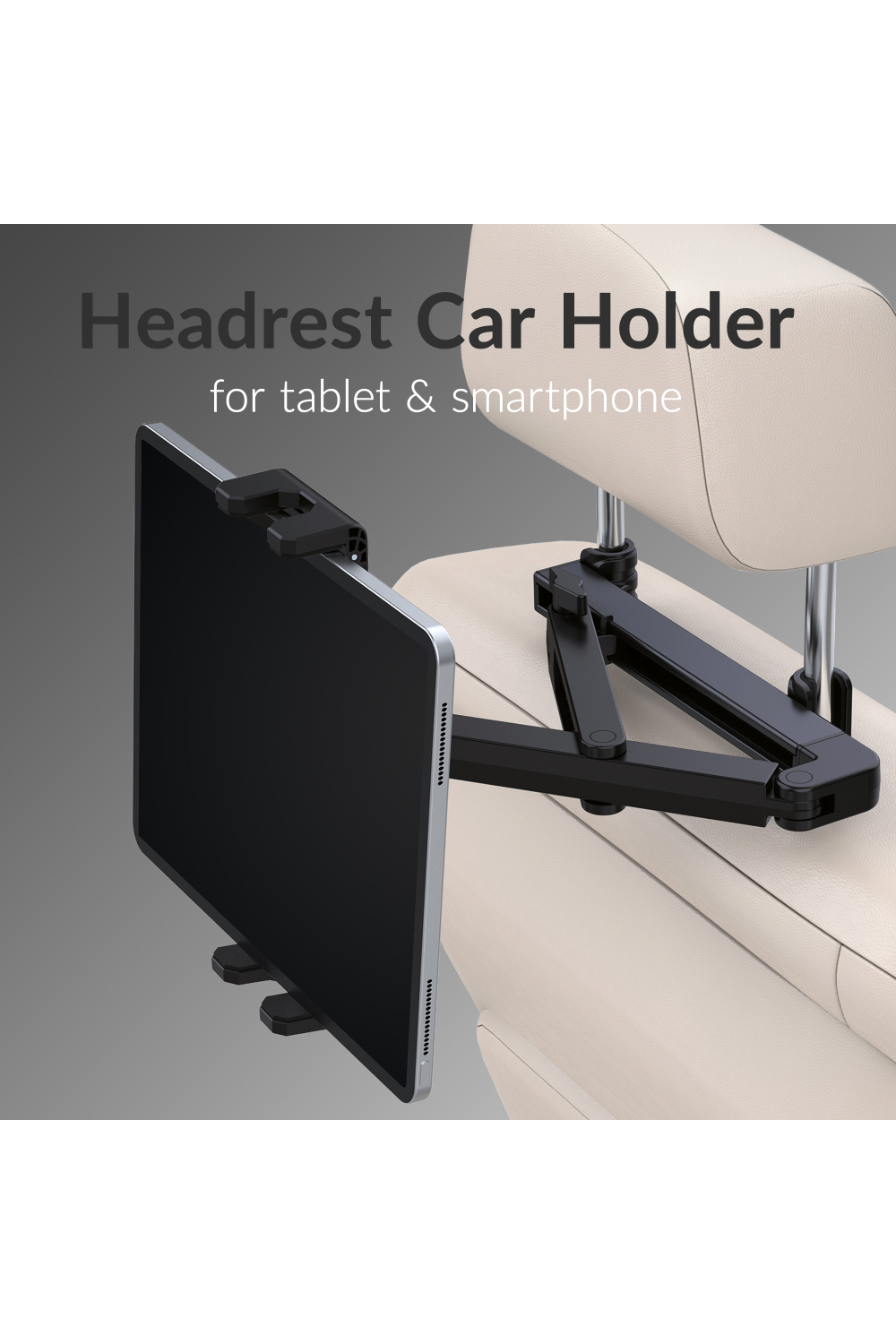 Mobilize Headrest Tablet & Smartphone Car Holder Black - Afbeelding 2