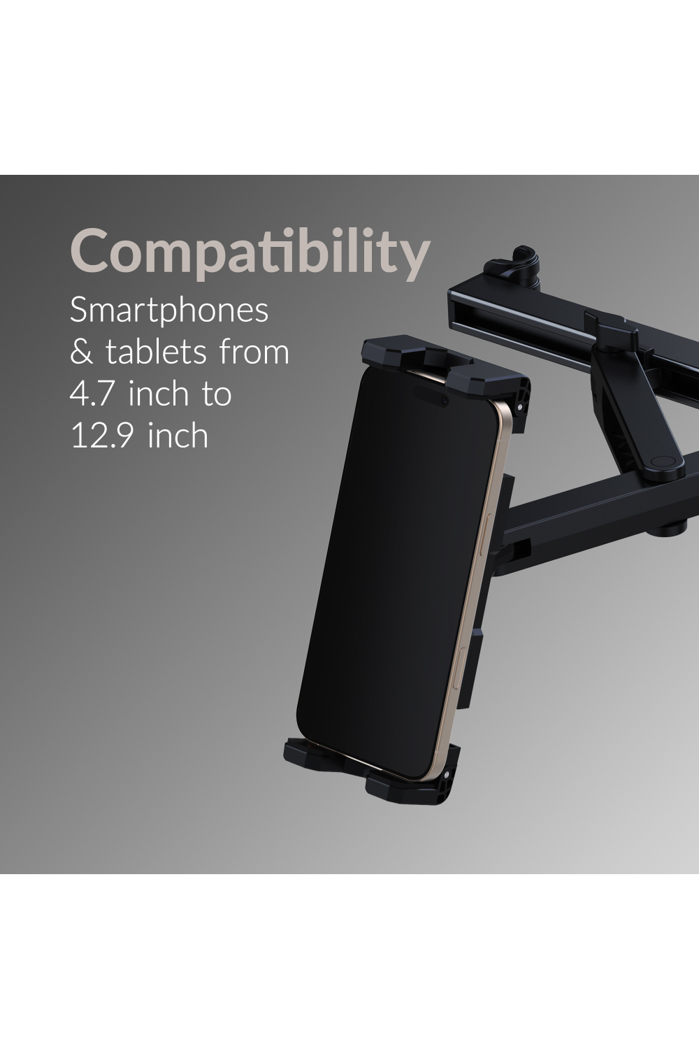 Mobilize Headrest Tablet & Smartphone Car Holder Black - Afbeelding 6