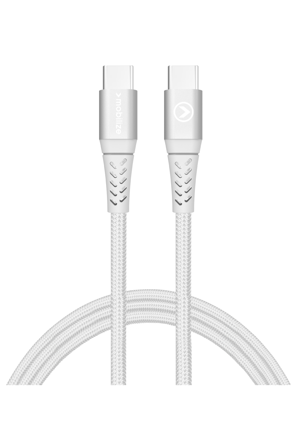 Mobilize Strong Nylon Cable Usb-C To Usb-C 2M. 60W White (Bulk) - Afbeelding 2