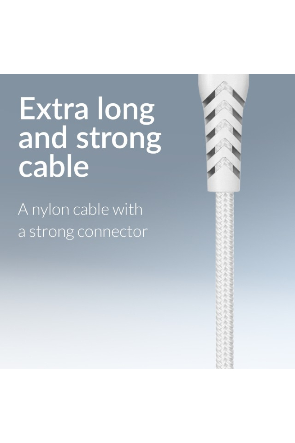 Mobilize Strong Nylon Cable Usb-C To Usb-C 2M. 60W White (Bulk) - Afbeelding 5