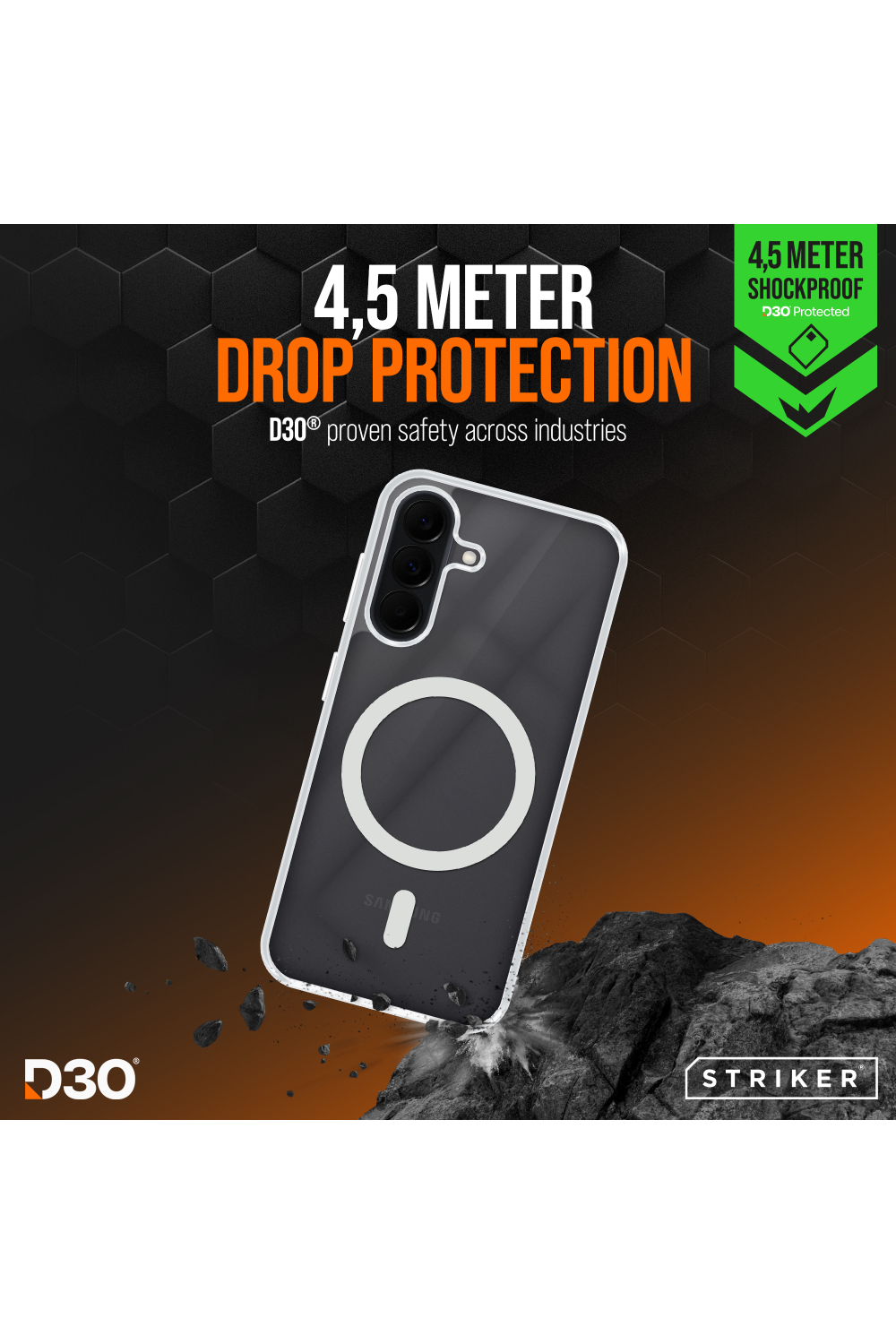 Striker X-Core - D3O Xtreme Impact Mag Case - Clear - Samsung A37 5G - Afbeelding 3