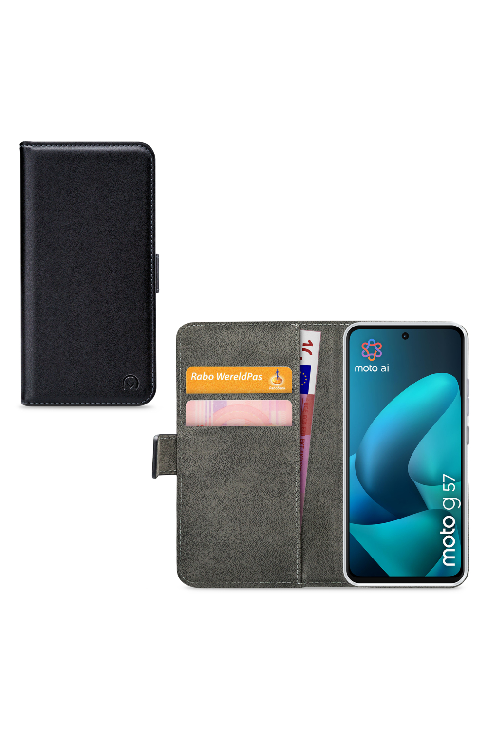 Mobilize Classic Gelly Wallet Book Case Motorola Moto G57 Black
