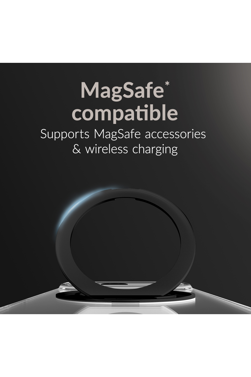 Mobilize Magsafe Compatible 360 Rotating Ring Stand Case Apple Iphone 17 Pro Max/18 Pro Max Clear/Black - Afbeelding 5