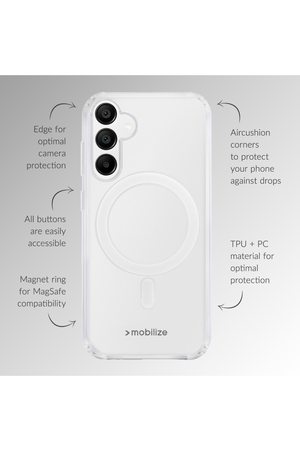 Mobilize Magsafe Compatible Naked Protection Case For Samsung Galaxy S25 Fe 5G/S26 Fe 5G Clear - Afbeelding 4
